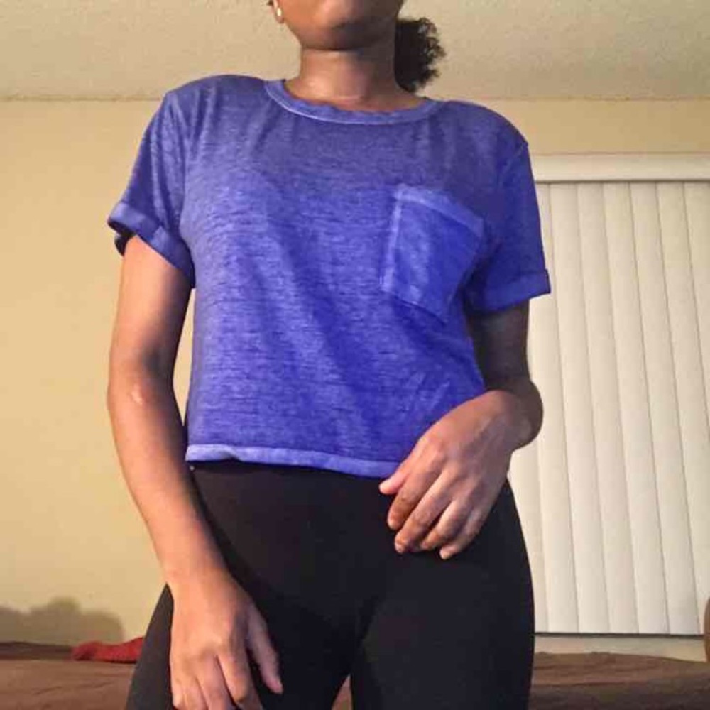 Blue flowy crop top