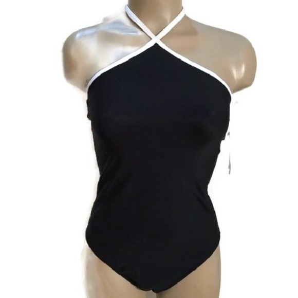 SOLD. Calvin Klein 1 Piece Halter Swimsuit 6 New - Picture 5 of 6