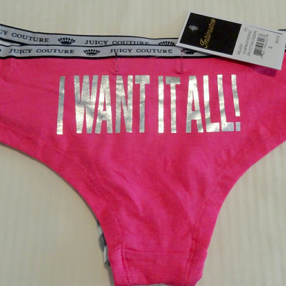 Juicy Couture Cotton Cheekini 2 Pack PINK GRAY NWT