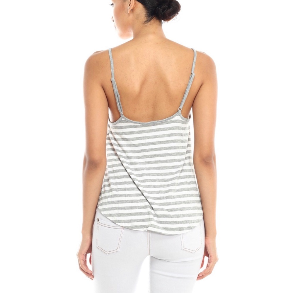 Flowy Striped High Low Cropped Adjustable Cami Top - Picture 2 of 3
