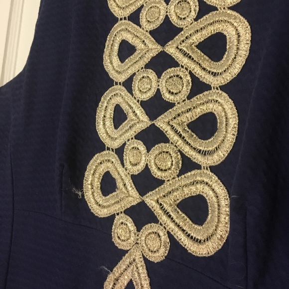Lilly Pulitzer navy and gold dress! - Picture 2 of 4