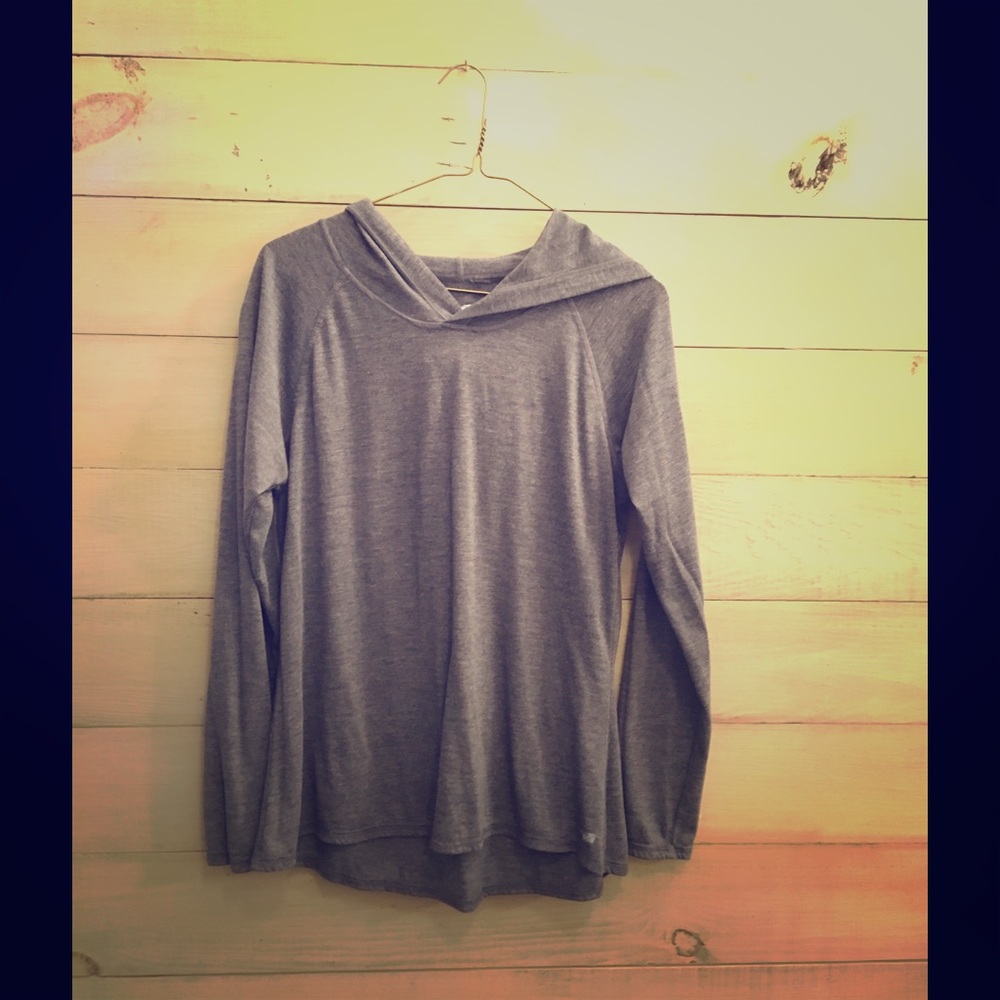 Long Sleeve Gray Hoody Workout pull over