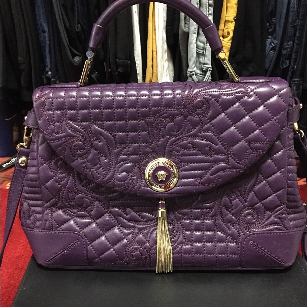 Versace altea quilted barocco vanitas bag