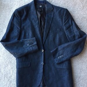 H&M Dark Blue Linen Blazer