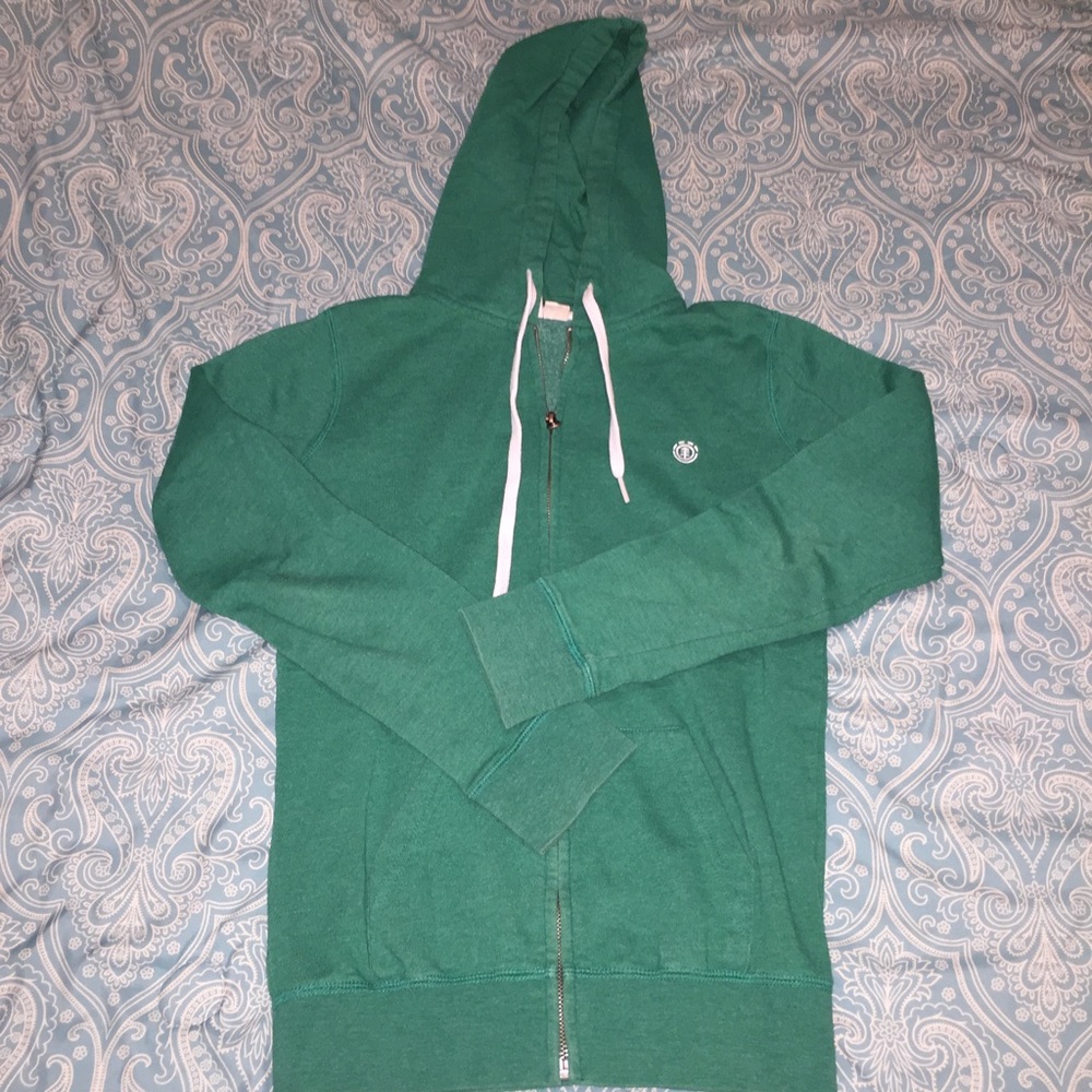 Green element zip up hoodie jacket