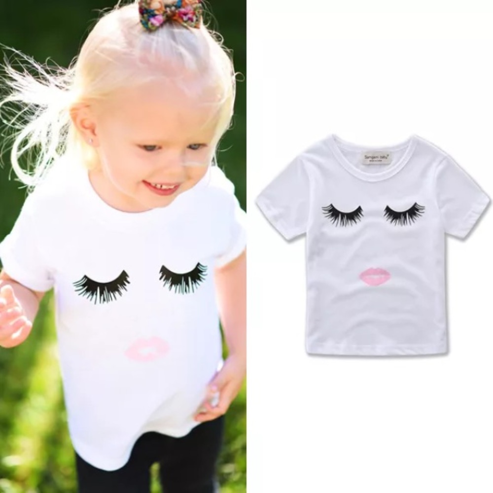 ❗️SOLD OUT❗️HP💖 👄Lips & Lashes Toddler Shirt - Picture 2 of 7