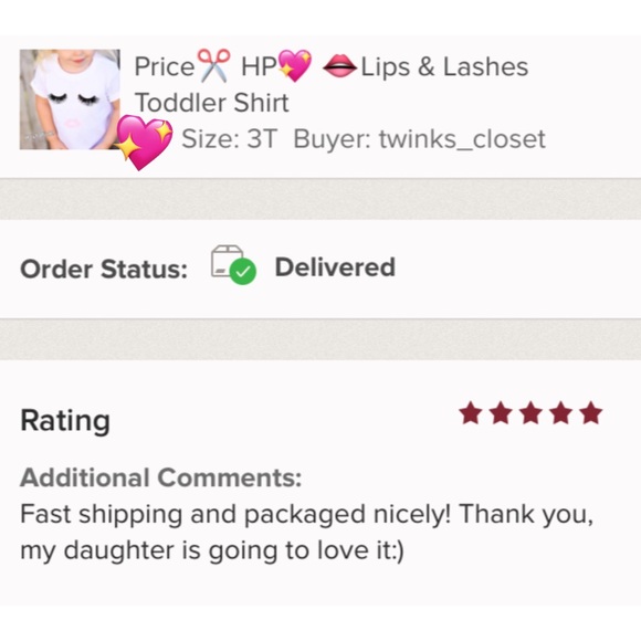 ❗️SOLD OUT❗️HP💖 👄Lips & Lashes Toddler Shirt - Picture 5 of 7