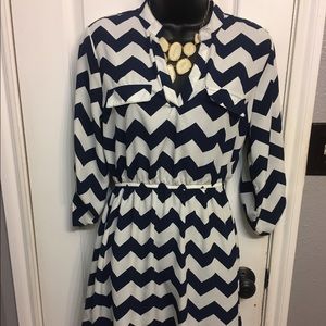 White & Navy Dress