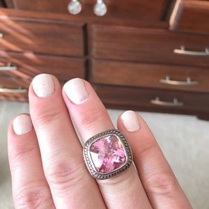 Pink sterling silver inspired ring