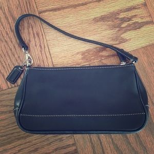 Coach small black leather purse / wristlet
