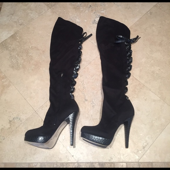 bebe boots over the knee