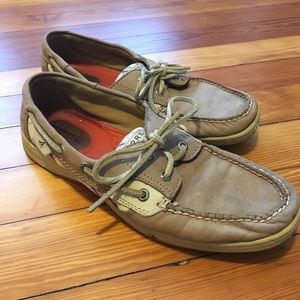 Sperry Women's Top Siders in Tan & Red Plaid