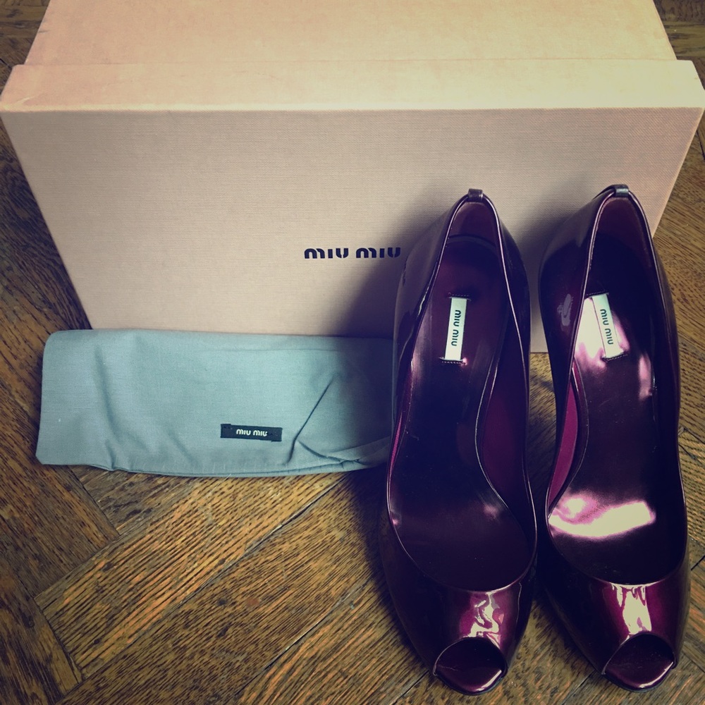 Miu miu peep toe pumps