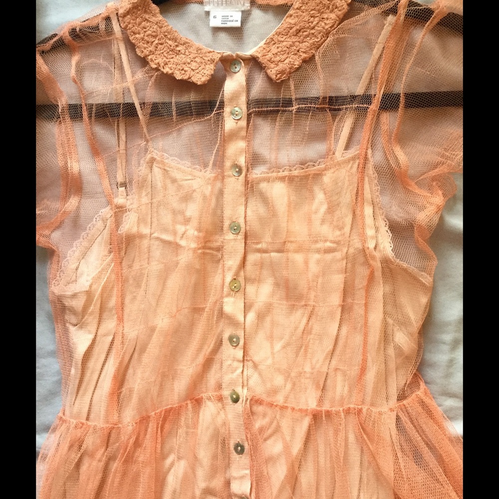 Pink tulle collared dress, urban outfitters