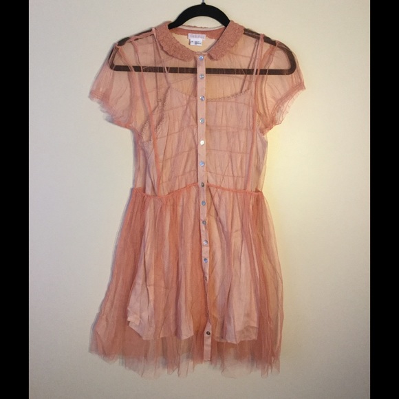 Pink tulle collared dress, urban outfitters - Picture 3 of 3