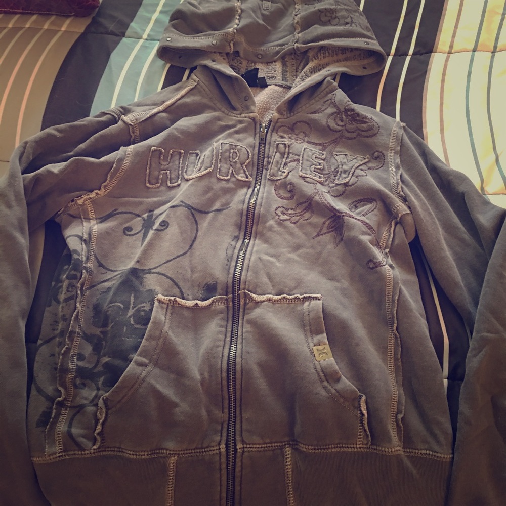 Brown Hurley zip up jacket