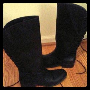 Black lace up in back boots