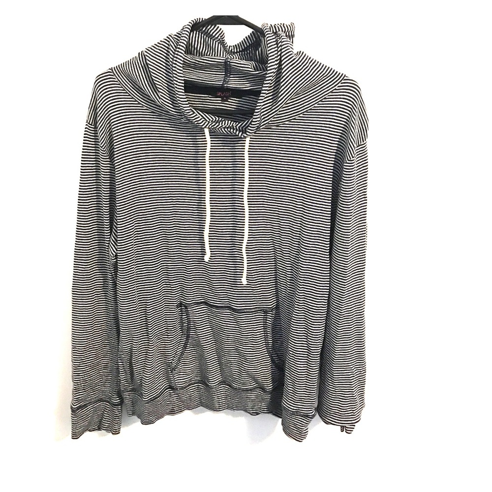 Navy blue striped hoodie