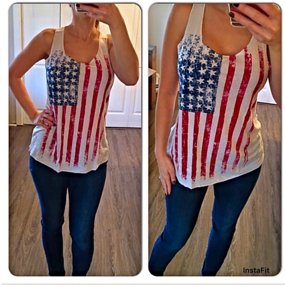 American Flag racerback top - Picture 2 of 3