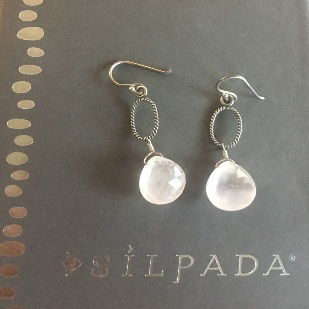 Silpada rose quartz earrings