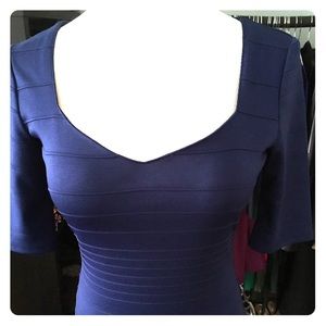 Bisou bisou size 4 blue dress sweetheart neckline