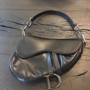 Dior Black leather saddle