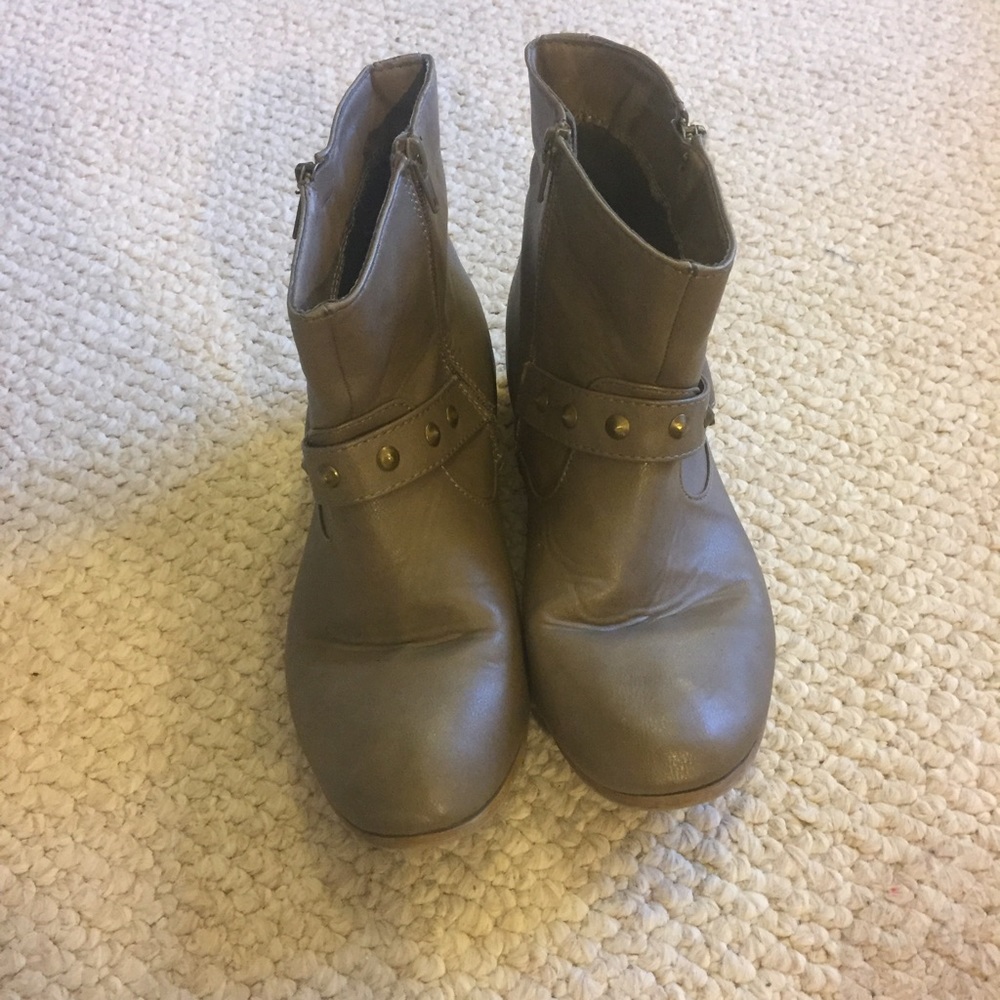Gray ankle boots
