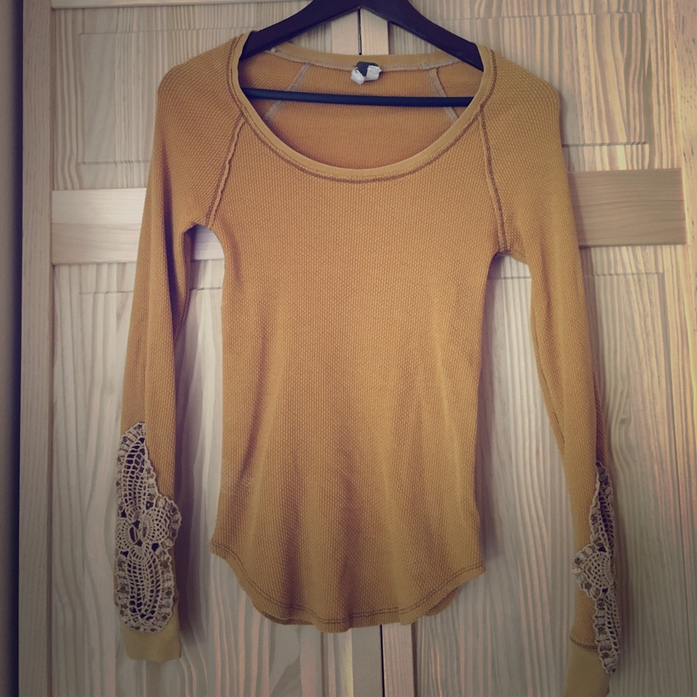 Free People Fitted Embroidered Cuff Thermal