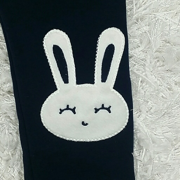Navy Bunny Patch Legging. Kids - Picture 3 of 5