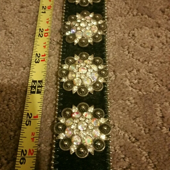 Rodeo all leather and rinestones belt & buckle main image 5