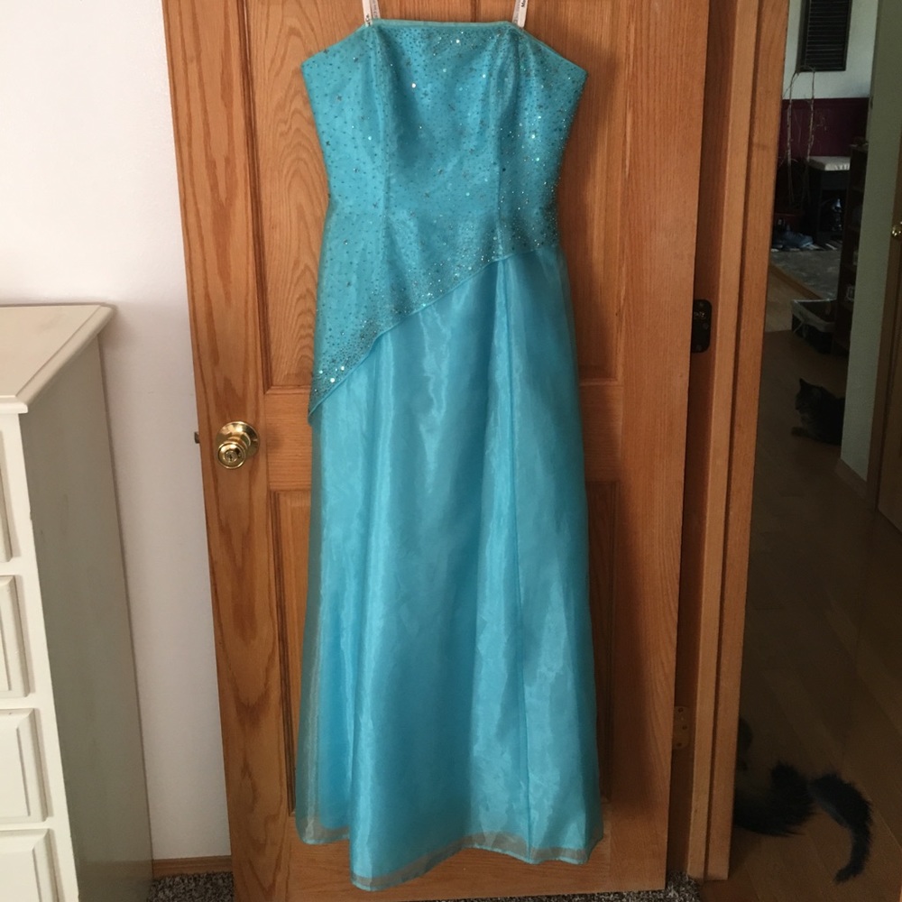 Aqua shimmery beaded dress