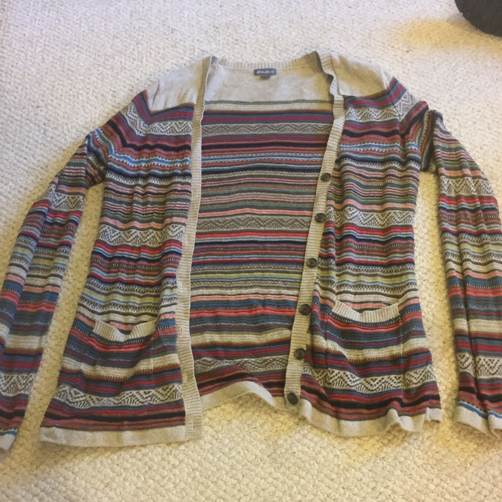 Multicolored stripped oversized cardigan