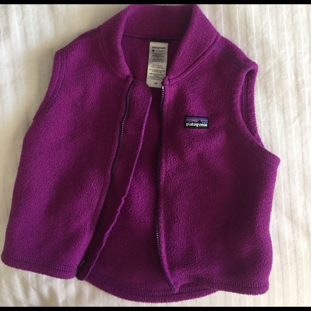 Kids Patagonia pink fleece vest