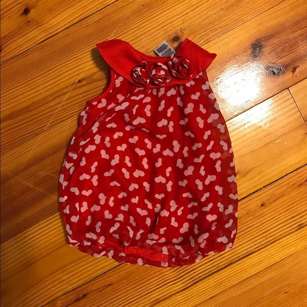3-6m baby girl heart onesie