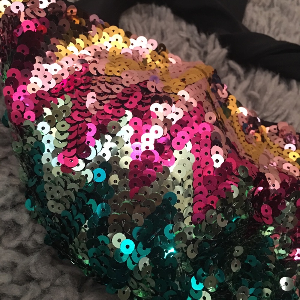 VS Bando Sequined Bathing Suit Top