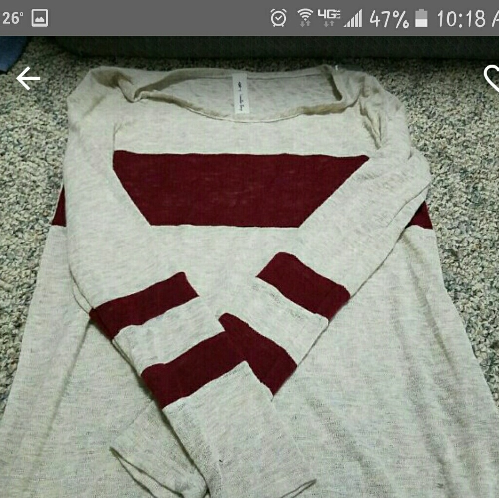 Cream ans white shirt size small