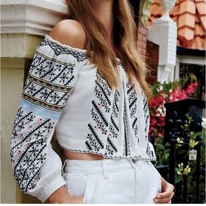 Free people all I need embroidered top