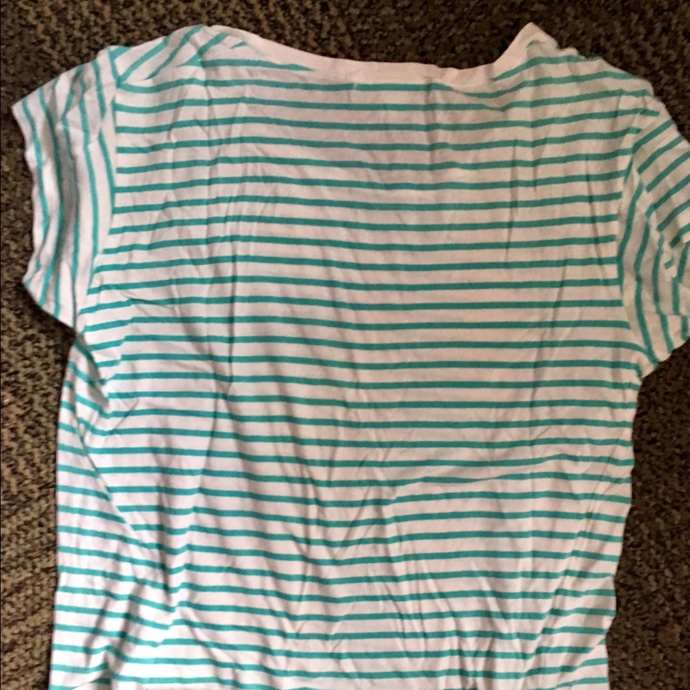 Aqua and White Striped Tee