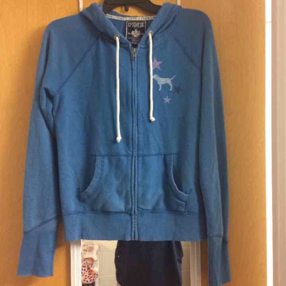 Victoria secret PINK royal blue full zip hoodie