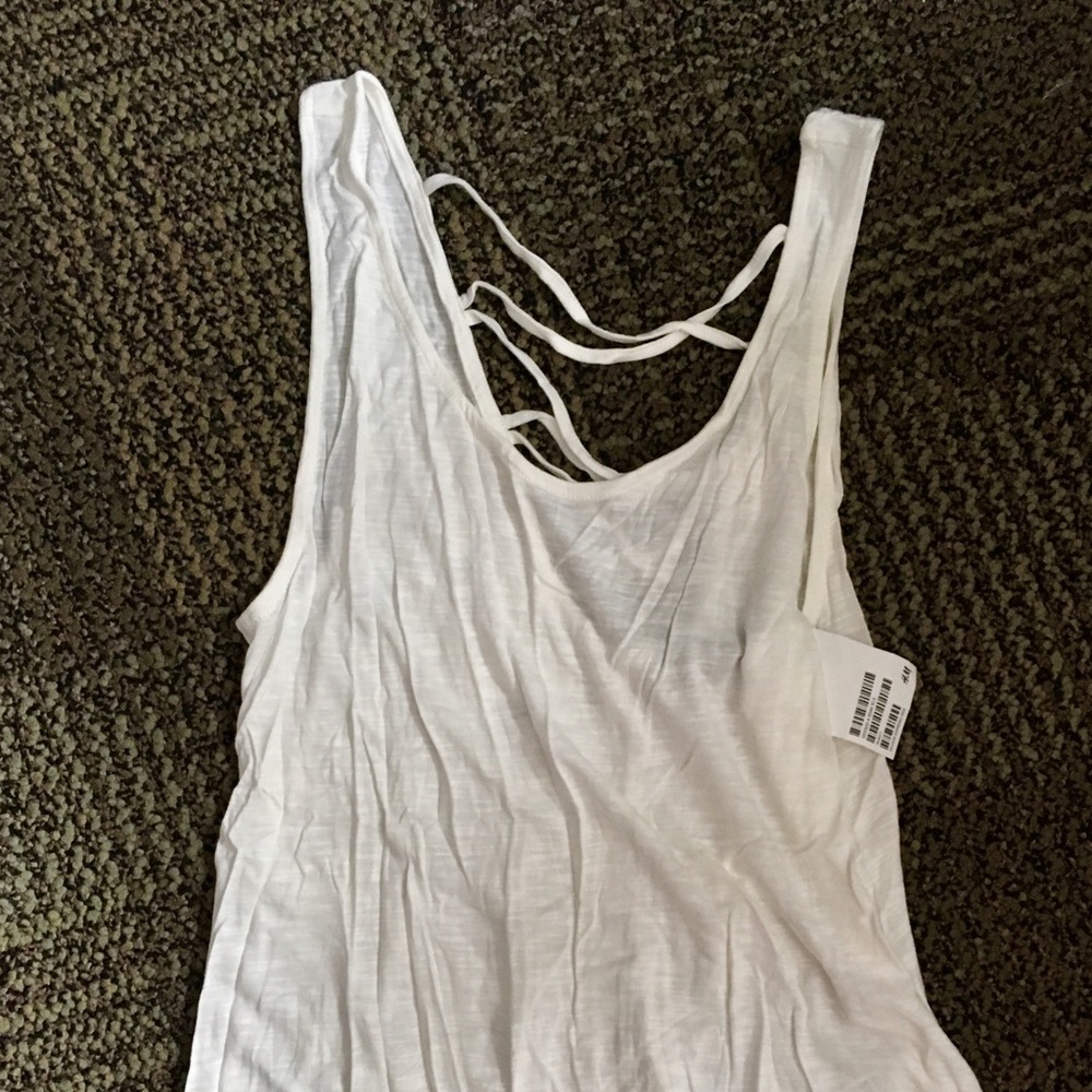 Crisscross back white tank