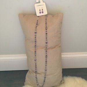 Jewelry set earring and a long necklace