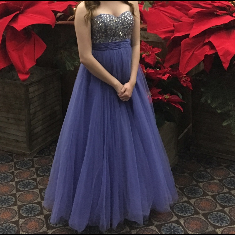 Periwinkle long prom dress