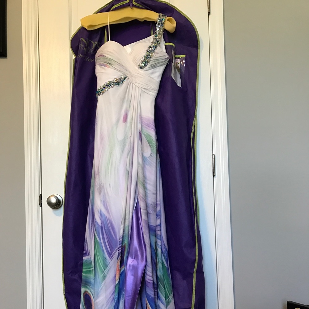 Elegant embellished peacock dress