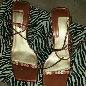 Beautiful sexy summer sandals "worn" Copper color
