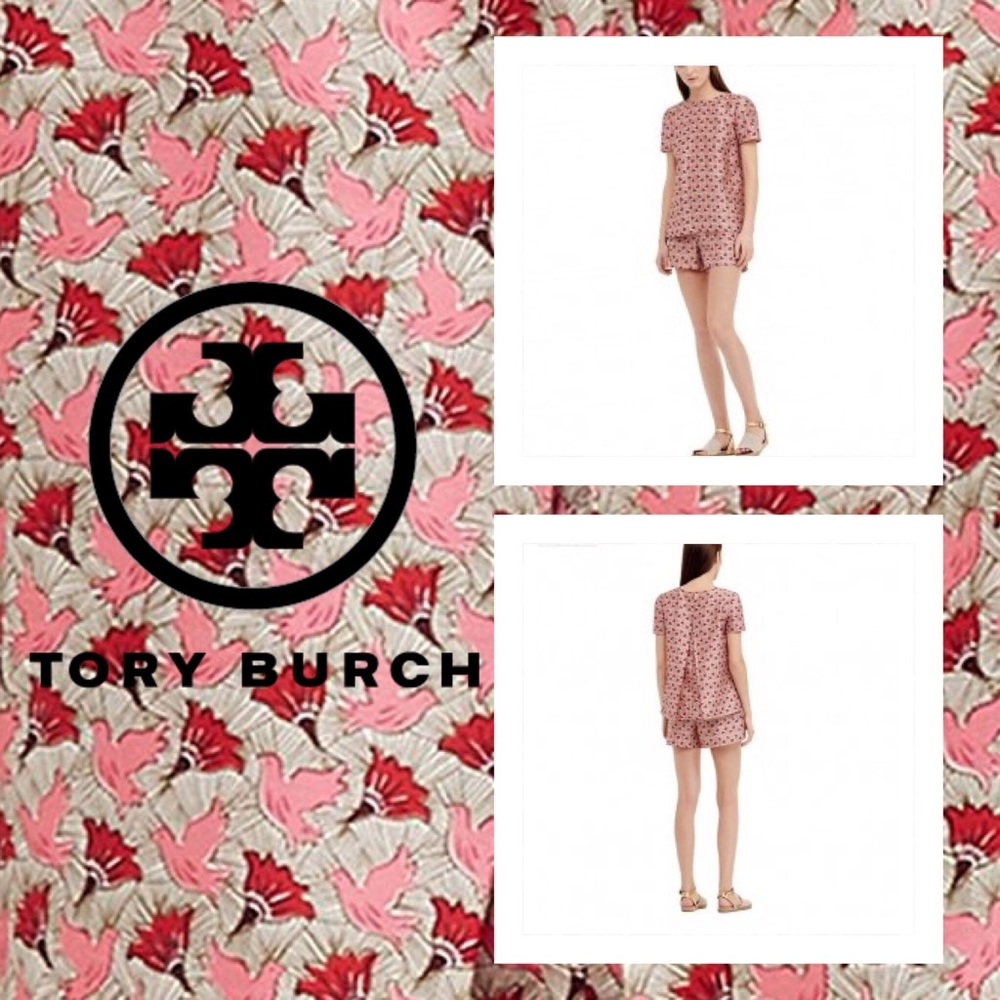 Tory Burch Silk Gazar Top in Bloom Doves - NWT!!
