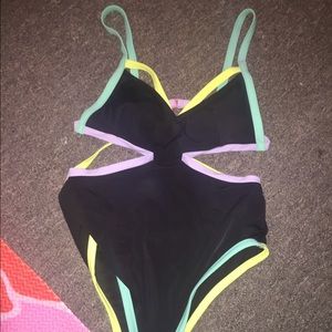 Black cut out one piece Victoria's Secret suit