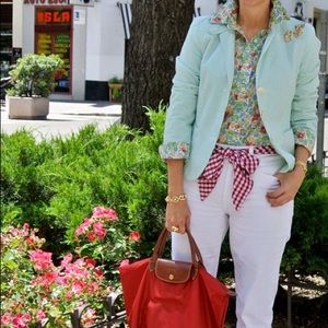 ✨SALE✨Green seersucker lightweight blazer