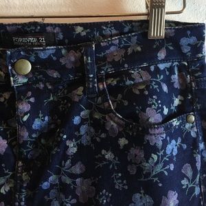 Forever 21 Premium Denim Floral Jeans