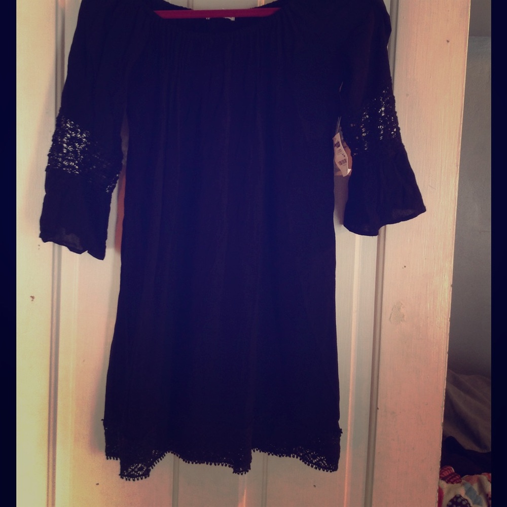 Black off the shoulder dress!