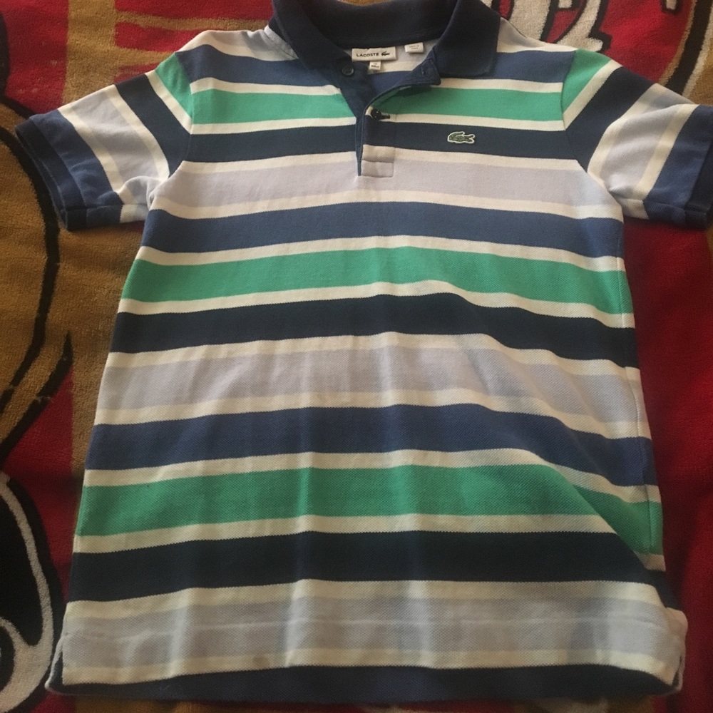 BOYS LACOSTE STRIPED SHIRT